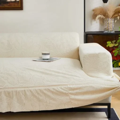 Elastic Jacquard Fabric Style of Skirt Sofa Cover Stretch Couch Cover Sectional L Shape Sofa Slipcover Corner Case for Living Room 1/2/3/4 Seat