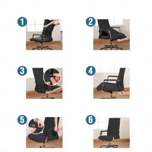 Elastic Office Chair Cover Computer Chair Cover Modern and Simple Fleece Cover Computer Chair Cover Armrest Seat Cover