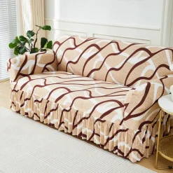 Elastic Sofa Cover Full Cover Nordic Style Sofa Cover Non-slip Fabric Skirt Sofa Cover