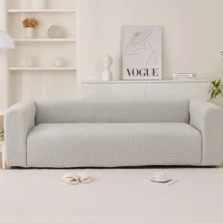Elastic Sofa Cover Full Cover, Anti-Cat Scratch Thickened Creamy Style for Durable Furniture Protection Suitable for All Seasons and Sofa Types