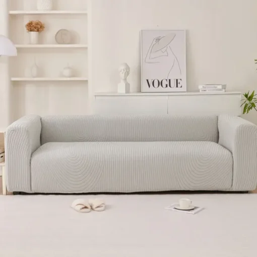 Elastic Sofa Cover Full Cover, Anti-Cat Scratch Thickened Creamy Style for Durable Furniture Protection Suitable for All Seasons and Sofa Types