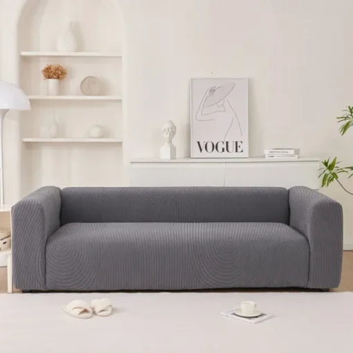 Elastic Sofa Cover Full Cover, Anti-Cat Scratch Thickened Creamy Style for Durable Furniture Protection Suitable for All Seasons and Sofa Types