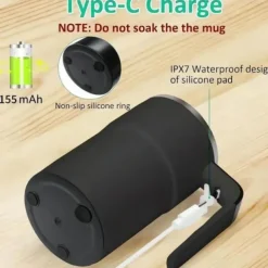 Electric Magnetic Mug Self Stirring Coffee Mug 13oz, Rechargeable Auto Mixing Mug with LED Temperature Display, SUS 304 Stainless Steel, Spill-Proof Lid, for Home, Office, Travel, Gift for Coffee Love