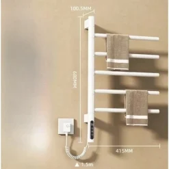 Electric Towel Warmers Radiator, Wall-Mounted Electric Towel Rack, 180° Rotation Smart Constant Temperature Towel Warmer, Heated Radiator Bathroom Accessories, Electric Towel Dryer
