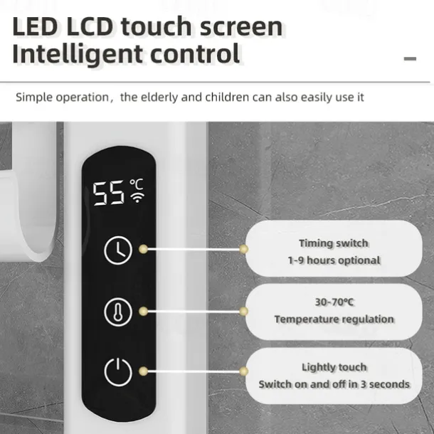 Electric Towel Warmers Radiator, Wall-Mounted & Freestanding Heated Towel Drying Rack, Aluminum Alloy Heated Towel Rail for Bathroom