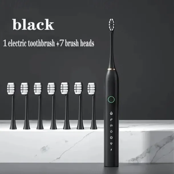 Electric USB Rechargeable Toothbrush for Adults and Teens, with 4 Brush Heads, Smart Timer, 5 Modes, IPX7 Waterproof, Teeth Whitening, Fast Charging and Long Lasting Battery