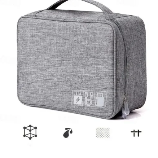 Electronics Organizer, Travel Universal Cable Organizer Bag, Waterproof Electronics Accessories Storage Cases,Charger, Phone, USB, SD Card, Hard Drives, Power Bank, Cords 9.45*7.09*3.94Inch