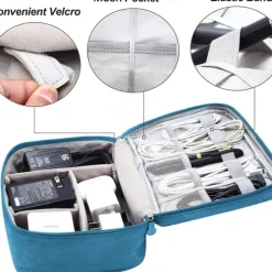 Electronics Organizer, Travel Universal Cable Organizer Bag, Waterproof Electronics Accessories Storage Cases,Charger, Phone, USB, SD Card, Hard Drives, Power Bank, Cords 9.45*7.09*3.94Inch