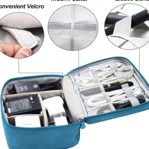 Electronics Organizer, Travel Universal Cable Organizer Bag, Waterproof Electronics Accessories Storage Cases,Charger, Phone, USB, SD Card, Hard Drives, Power Bank, Cords 9.45*7.09*3.94Inch