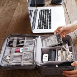 Electronics Organizer, Travel Universal Cable Organizer Bag, Waterproof Electronics Accessories Storage Cases,Charger, Phone, USB, SD Card, Hard Drives, Power Bank, Cords 9.45*7.09*3.94Inch