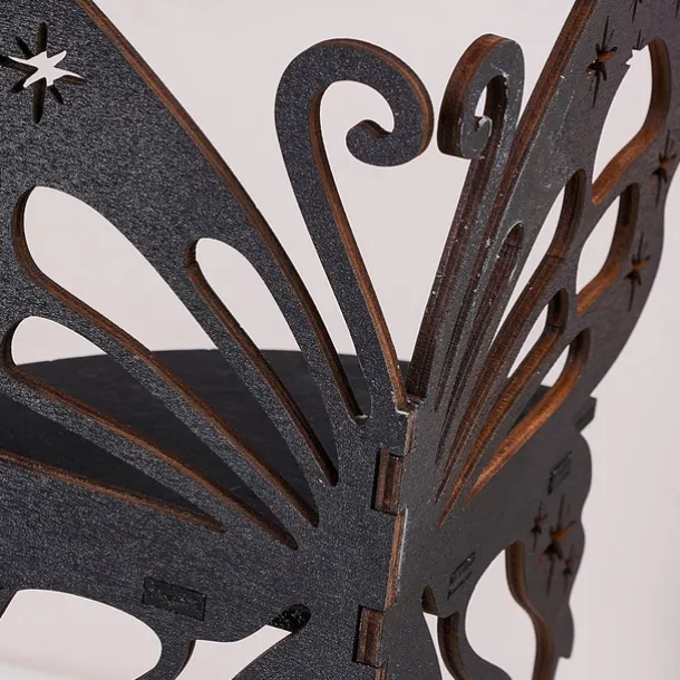 Elegant Wooden Butterfly Single Tier Wall Shelf for Home Decor and Storage