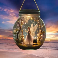 Elf-Themed Agate Shaped Light Catcher - Multifunctional Fairy Princess Plaque for Bedroom, Living Room, Kitchen, Door, Window, Garden Decoration