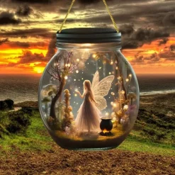 Elf-Themed Agate Shaped Light Catcher - Multifunctional Fairy Princess Plaque for Bedroom, Living Room, Kitchen, Door, Window, Garden Decoration