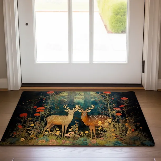 Elk Animal Doormat Floor Mats Washable Rugs Kitchen Mat Non-Slip Oil Proof Rug Indoor Outdoor Mat Bedroom Decor Bathroom Mat Entrance Rug