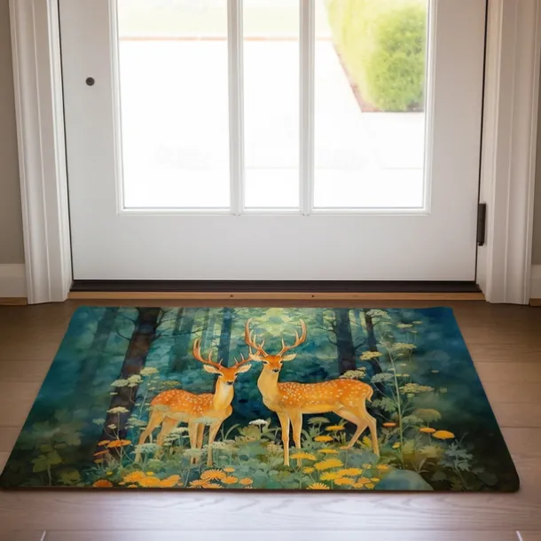 Elk Animal Doormat Floor Mats Washable Rugs Kitchen Mat Non-Slip Oil Proof Rug Indoor Outdoor Mat Bedroom Decor Bathroom Mat Entrance Rug