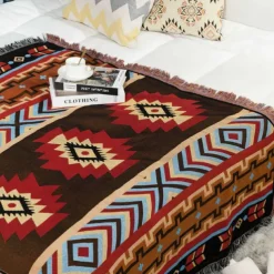 Ethnic Bohemian Mexico Blankets Outdoor Beach Picnic Blanket Striped Boho Linen Bed Blankets Plaid Sofa Mats Travel Rug Tassels