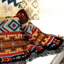 Ethnic Bohemian Mexico Blankets Outdoor Beach Picnic Blanket Striped Boho Linen Bed Blankets Plaid Sofa Mats Travel Rug Tassels