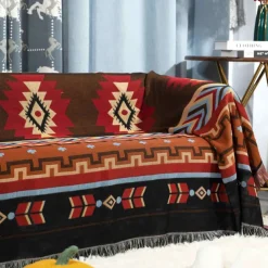 Ethnic Bohemian Mexico Blankets Outdoor Beach Picnic Blanket Striped Boho Linen Bed Blankets Plaid Sofa Mats Travel Rug Tassels