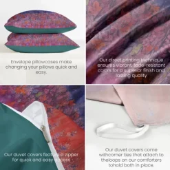 Ethnic Duvet Cover Set 100% Cotton Soft and Breathable Bedding Featuring Flowers Lightweight and Durable Quilt Cover Comfortable for All Seasons Easy to Care