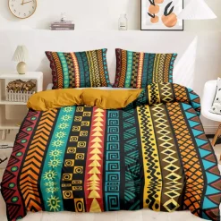 Ethnic Vintage Duvet Cover Full Size Bedding Set Bed Sets Quilt Cover Soft Lightweight Comforter Cover with 2 Pillowcases for Summer Spring