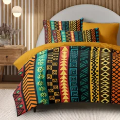 Ethnic Vintage Duvet Cover Full Size Bedding Set Bed Sets Quilt Cover Soft Lightweight Comforter Cover with 2 Pillowcases for Summer Spring