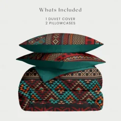 Ethnic Vintage Duvet Cover Full Size Bedding Set Bed Sets Quilt Cover Soft Lightweight Comforter Cover with 2 Pillowcases for Summer Spring