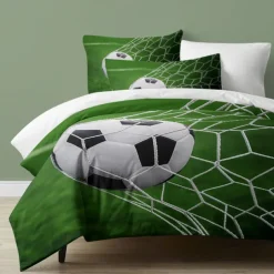 European Cup Football 3D Print 3-piece Duvet Set for Hotel Bedroom Hotel Football Fan Bedding Comfort Set 1 Duvet Cover 2 Pllowcases Queen Size Bed Set
