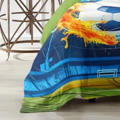 European Cup Football 3D Print 3-piece Duvet Set for Hotel Bedroom Hotel Football Fan Bedding Comfort Set 1 Duvet Cover 2 Pllowcases Queen Size Bed Set