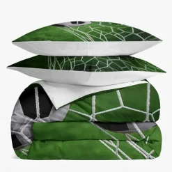 European Cup Football 3D Print 3-piece Duvet Set for Hotel Bedroom Hotel Football Fan Bedding Comfort Set 1 Duvet Cover 2 Pllowcases Queen Size Bed Set
