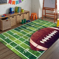 European Cup Football Field Carpet, Living Room Rug, Bedroom Bedside Carpet, Indoor Sports Field Carpet, Green Field Carpet