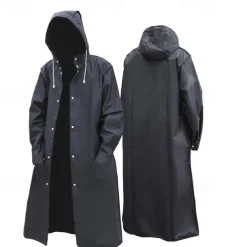 Eva Adult Wrapped Raincoat Men And Women Protective Jacket , Fashion Mountaineering Fishing Transparent Thickened Black Rain Gear
