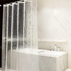 EVA Clear Shower Curtain Liner, Water Repellent Shower Curtain for Bathroom Shower Stall, Water Cube, 72x72 Inches