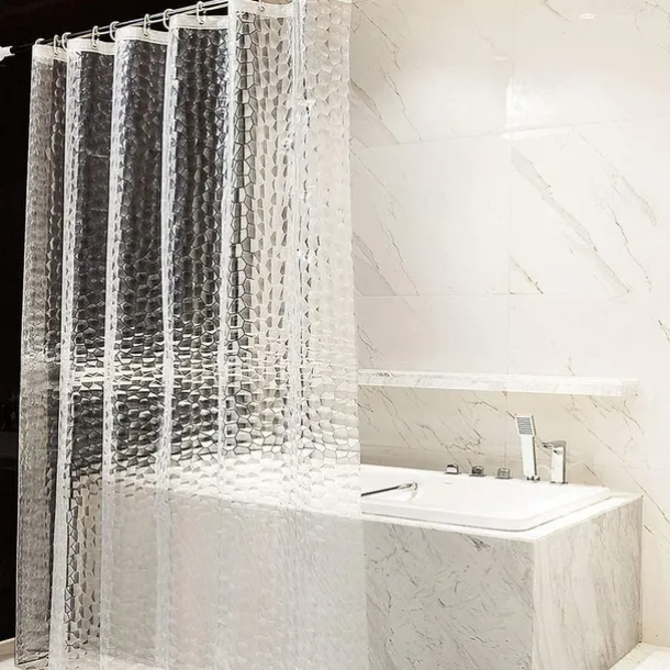 EVA Clear Shower Curtain Liner, Water Repellent Shower Curtain for Bathroom Shower Stall, Water Cube, 72x72 Inches