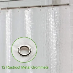 EVA Clear Shower Curtain Liner, Water Repellent Shower Curtain for Bathroom Shower Stall, Water Cube, 72x72 Inches