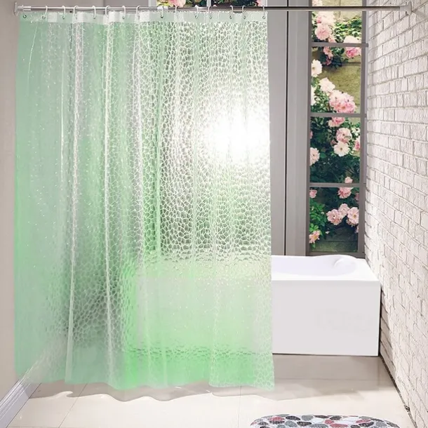 EVA Clear Shower Curtain Liner, Water Repellent Shower Curtain for Bathroom Shower Stall, Water Cube, 72x72 Inches