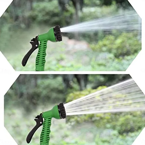 Expandable Garden Hose Leak-Proof Expandable Hose High-Pressure Telescopic Watering Pipe Magic Flexible Water Hose With 7 Function Spray Nozzle For Car Washing Garden Watering Car Accessories
