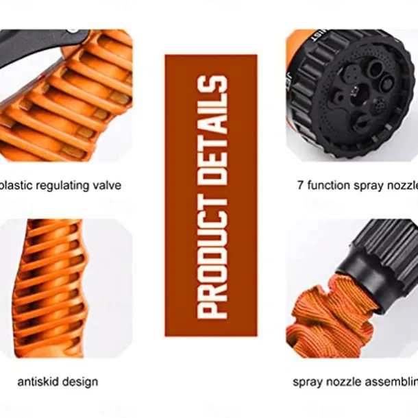 Expandable Garden Hose Leak-Proof Expandable Hose High-Pressure Telescopic Watering Pipe Magic Flexible Water Hose With 7 Function Spray Nozzle For Car Washing Garden Watering Car Accessories