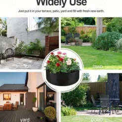 Extra Large Fabric Raised Planting Bed Round Flower Pot Planter Bag Garden Bed Bag Herb Flower Vegetable Plant