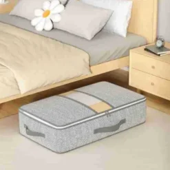 Fabric Storage Box with Clear Window – Quilt, Clothing, and Miscellaneous Organizer Bag