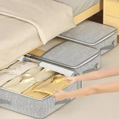 Fabric Storage Box with Clear Window – Quilt, Clothing, and Miscellaneous Organizer Bag