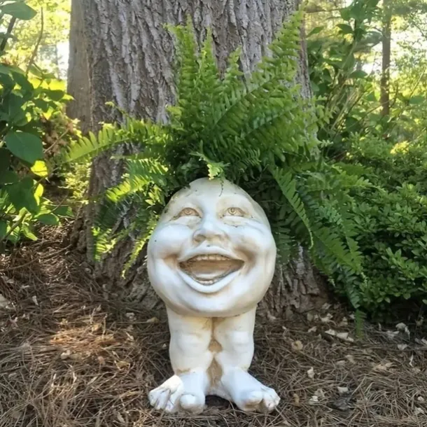Face Planters, Muggle Head Planter Face Flower Pot Resin Garden Sculpture For Indoor Outdoor Plants, Unique Garden Pot Patio Decor
