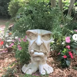 Face Planters, Muggle Head Planter Face Flower Pot Resin Garden Sculpture For Indoor Outdoor Plants, Unique Garden Pot Patio Decor