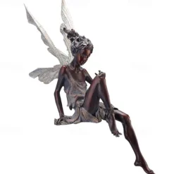 Fairy Statue Angel Fairy Statue, Garden Antique Resin, Realistic Decoration, Family Table Decoration, Garden, Lawn, Courtyard, Porch, Courtyard, Outdoor Decoration