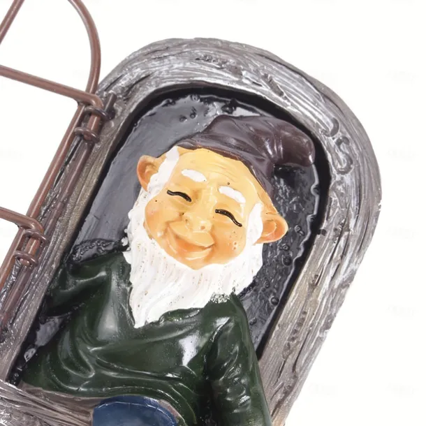 Fairy Tale Playful Goblin Garden Resin Decoration Statue Decoration, Garden Weatherproof Garden Statue, Tree Window Resin Garden Statuette Garden Decoration