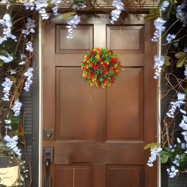 Fall Eucalyptus Farmhouse Wreath,Artificial Door Wreath, Front Door Decoration, Autumn Decoration Wreath, Autumn Decoration, Wall Wreath, Artificial Plants