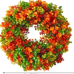 Fall Eucalyptus Farmhouse Wreath,Artificial Door Wreath, Front Door Decoration, Autumn Decoration Wreath, Autumn Decoration, Wall Wreath, Artificial Plants