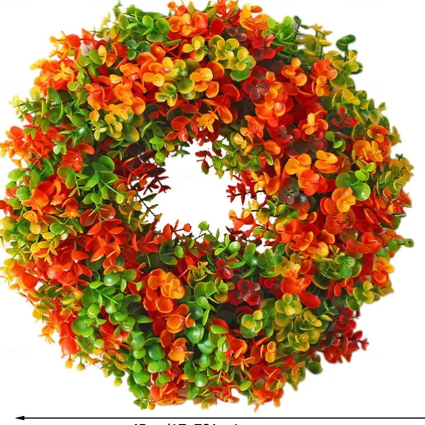 Fall Eucalyptus Farmhouse Wreath,Artificial Door Wreath, Front Door Decoration, Autumn Decoration Wreath, Autumn Decoration, Wall Wreath, Artificial Plants