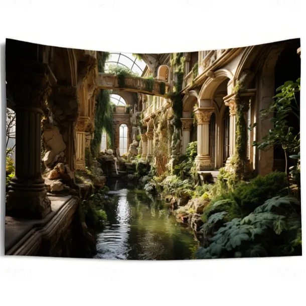 Fantasy Broken Castles Hanging Tapestry Wall Art Large Tapestry Mural Decor Photograph Backdrop Blanket Curtain Home Bedroom Living Room Decoration