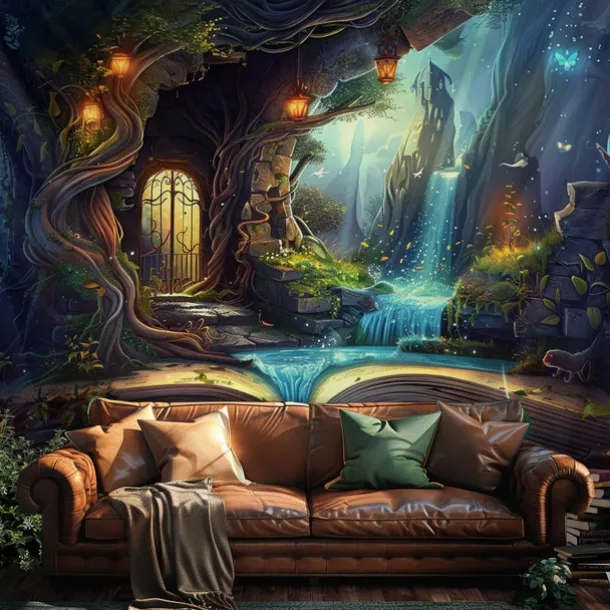 Fantasy Dream Tree House Hanging Tapestry Wall Art Large Tapestry Mural Decor Photograph Backdrop Blanket Curtain Home Bedroom Living Room Decoration
