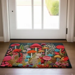 Fantasy Mushroom Doormat Floor Mats Washable Rugs Kitchen Mat Quilting Art Non-Slip Oil Proof Rug Indoor Outdoor Mat Bedroom Decor Bathroom Mat Entrance Rug